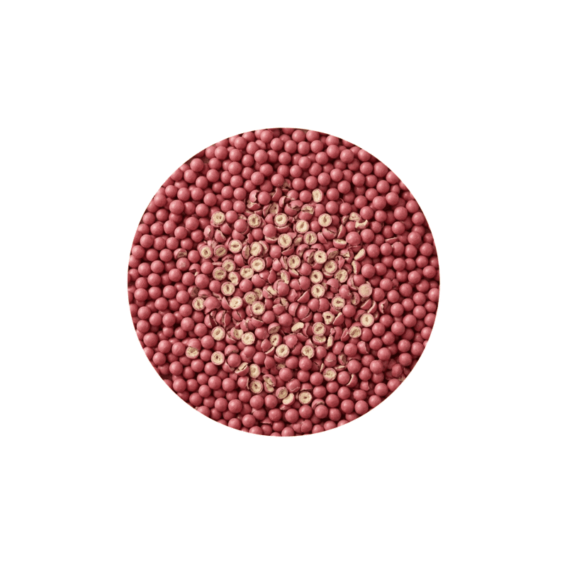 Callebaut Crispearls Ruby roosa šokolaad 50g krõbedad rubiinšokolaadiga kaetud pärlid dessertide kaunistamiseks