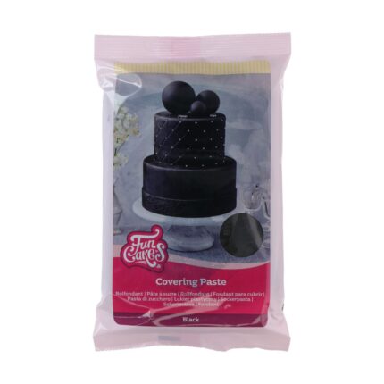 FunCakes Suhkrumass Must (500g) elastne kattemass tortide katmiseks