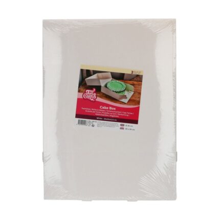 Tordikarp 32×32×11,5cm (2tk) valge tugev papist transportkarp tortidele