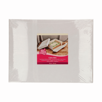 Tordikarp 25×25×15cm valge tugev papist transportkarp tortidele eemaldatava kaanega