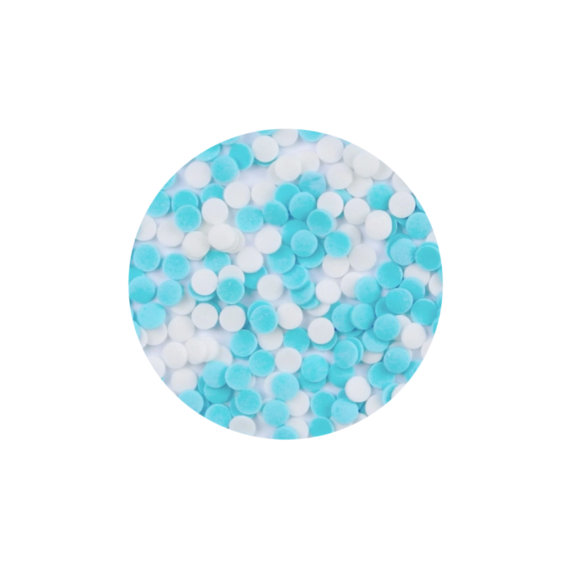Sini-valged suhkrupuistemummud 4-6mm (50g) tordikaunistus