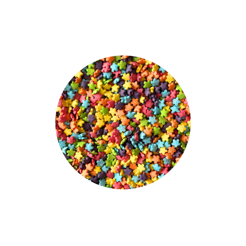 Värvilised suhkrupuistelilled 6mm (50g) tordikaunistus